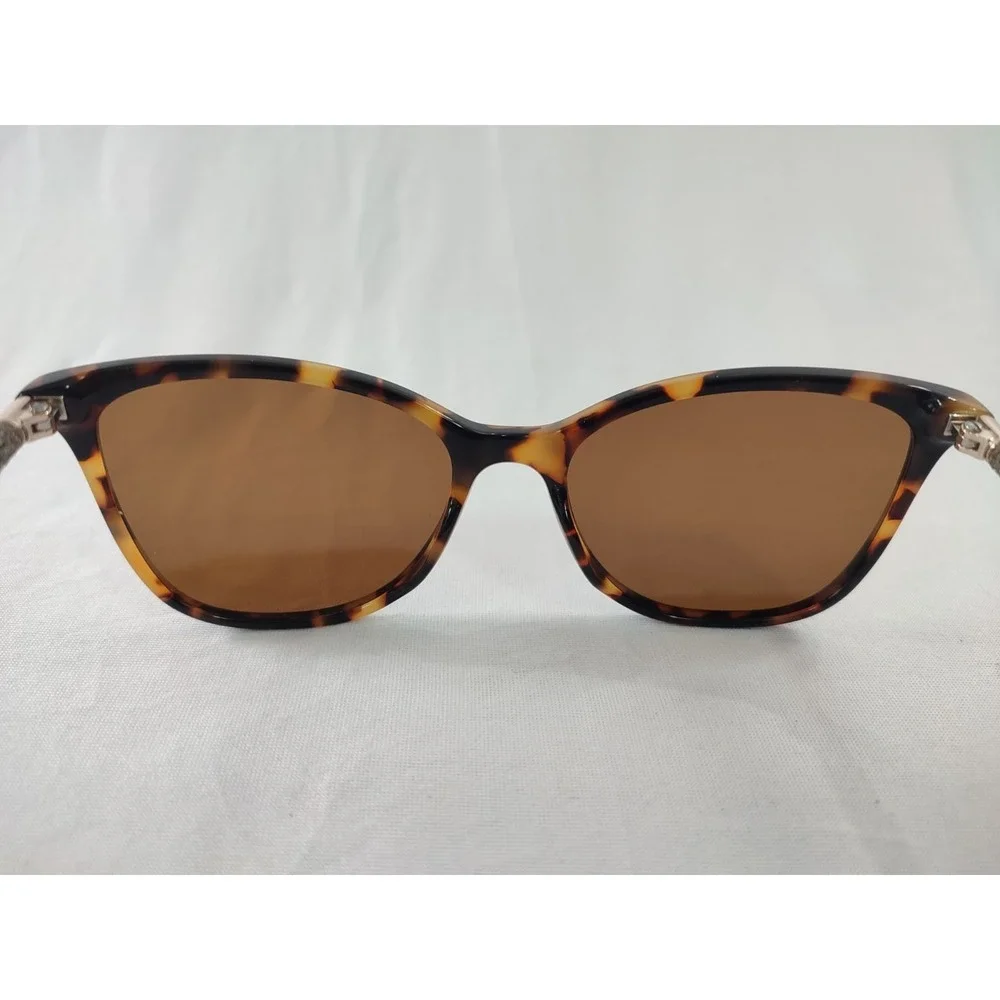 BULOVA Shantou Tortoise Sunglasses Women Cat Eye Crystal Temples‎ 54-17-140 Case
